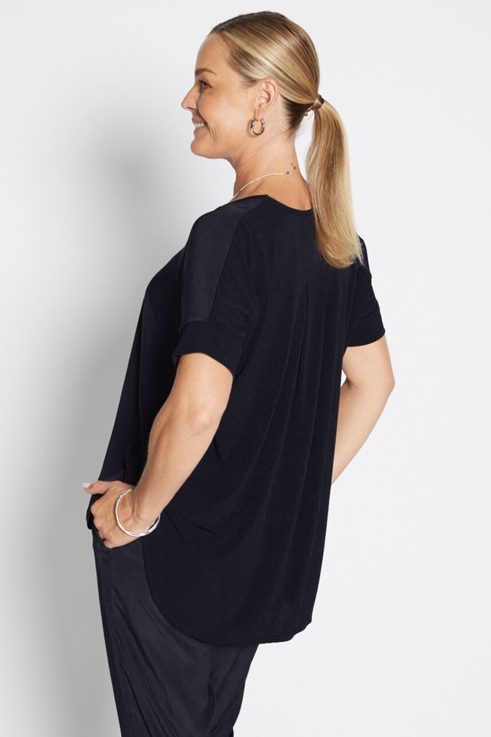 Angie Spliced Tee | Black