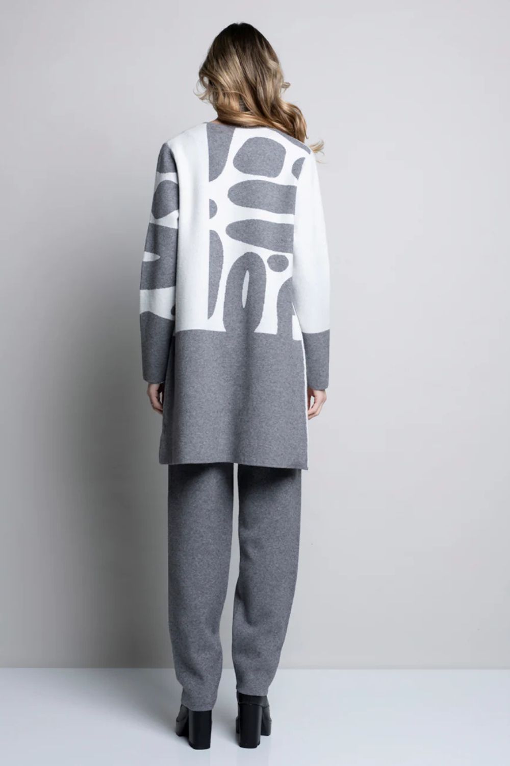 Open Front Jacket | Grey/Off White