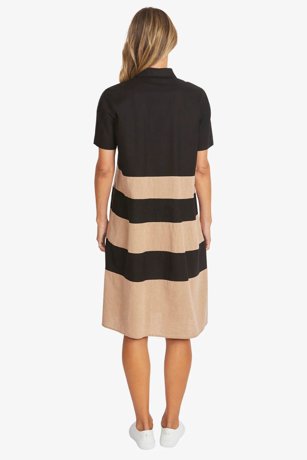 Kasbah Stripe Dress | Black/Wicker
