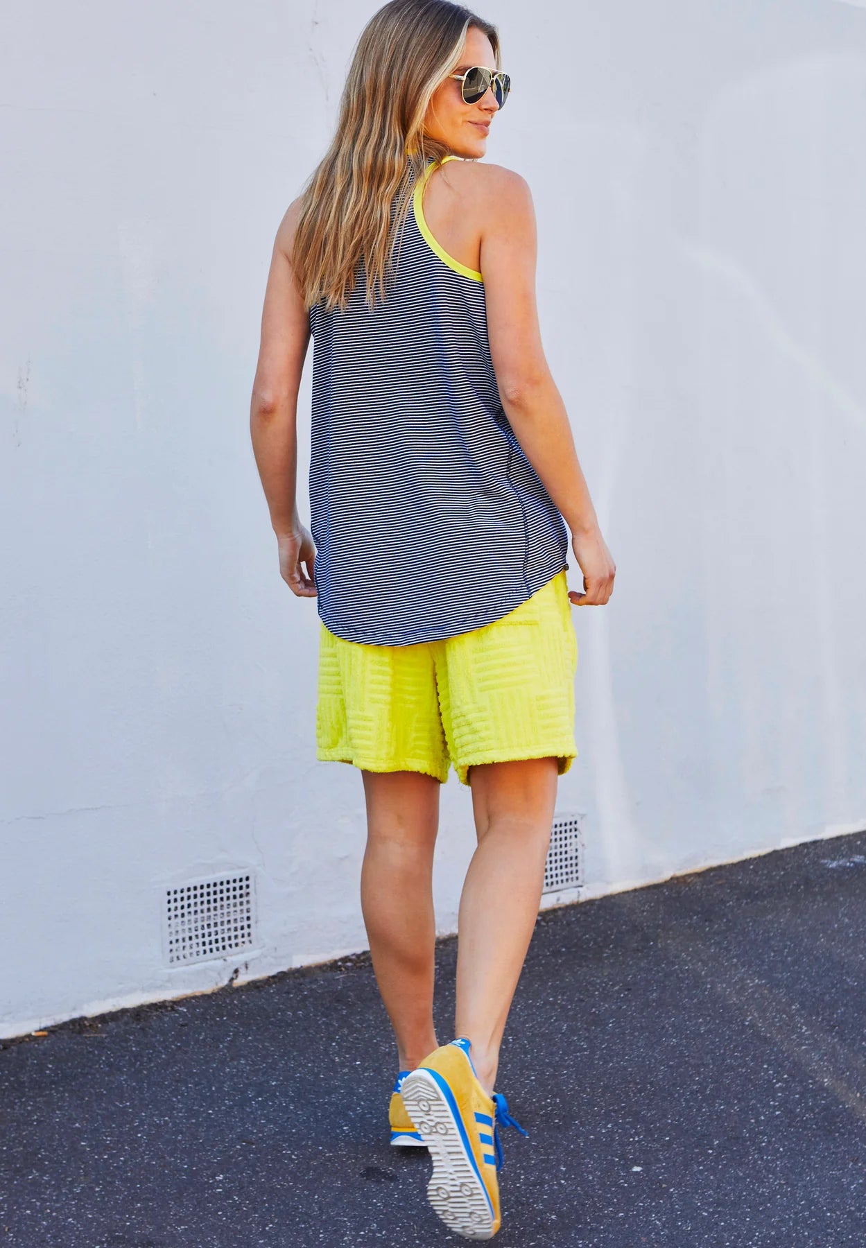 Salt & Sunshine Mexico Tank | Navy/Yellow