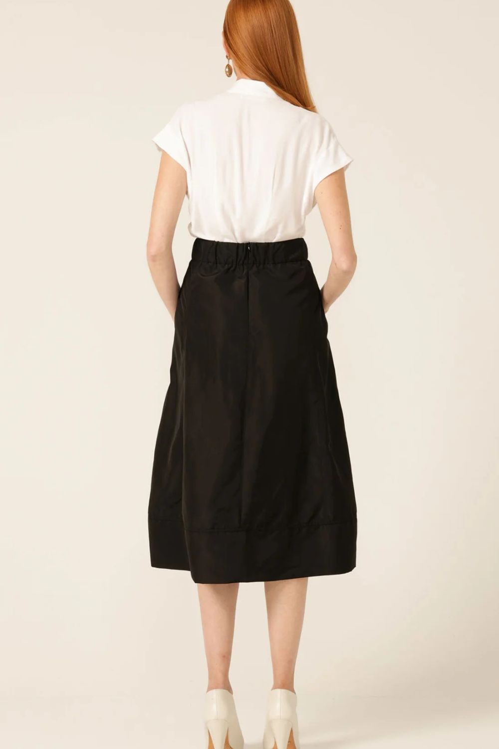 Pleated A-Line Skirt | Black