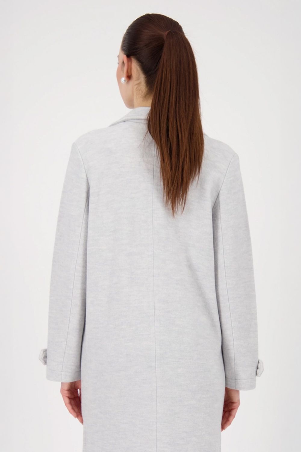 Longline Wool Cardigan | Ash Grey