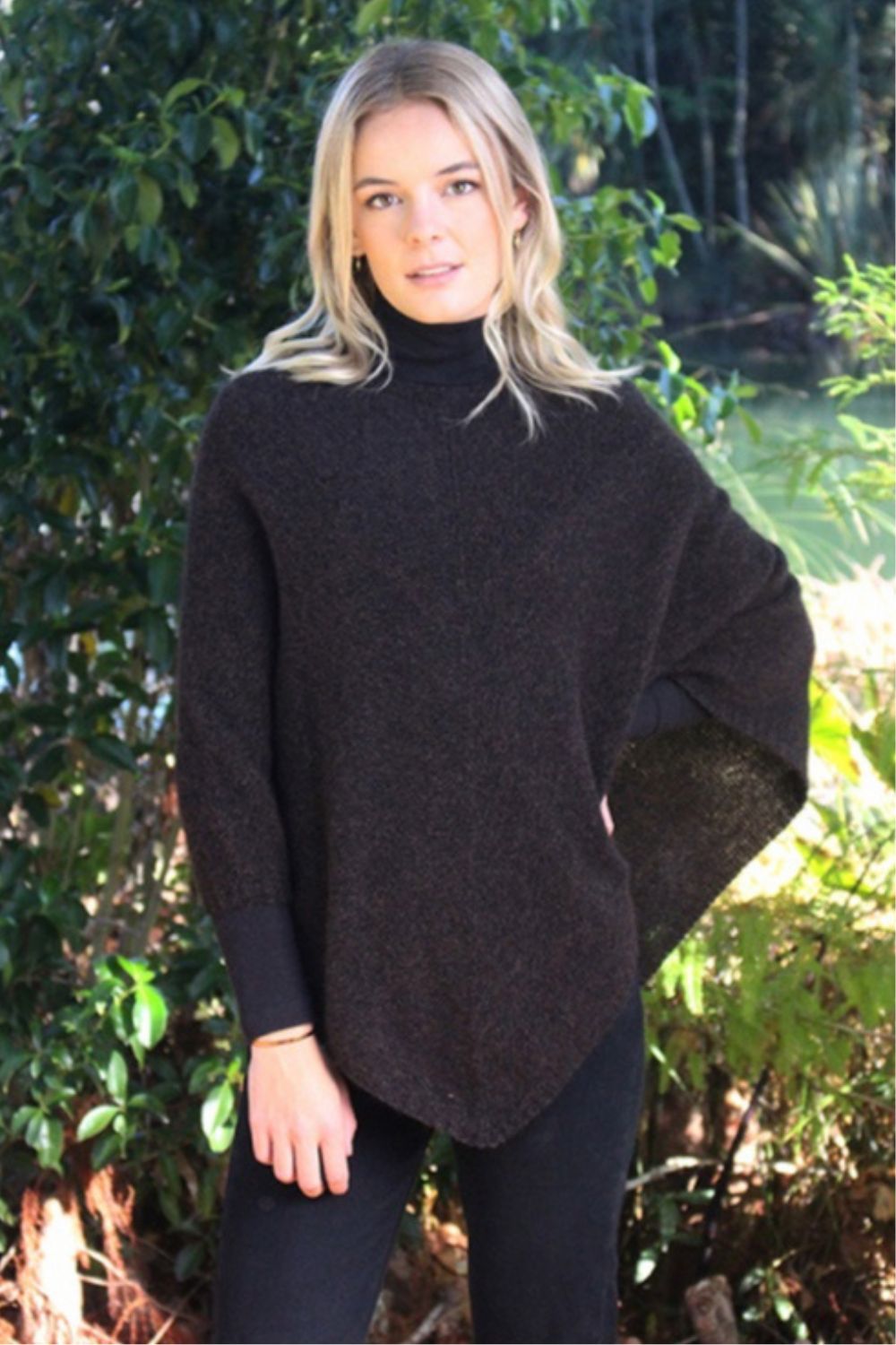 Plain Possum Poncho | Brown Marl