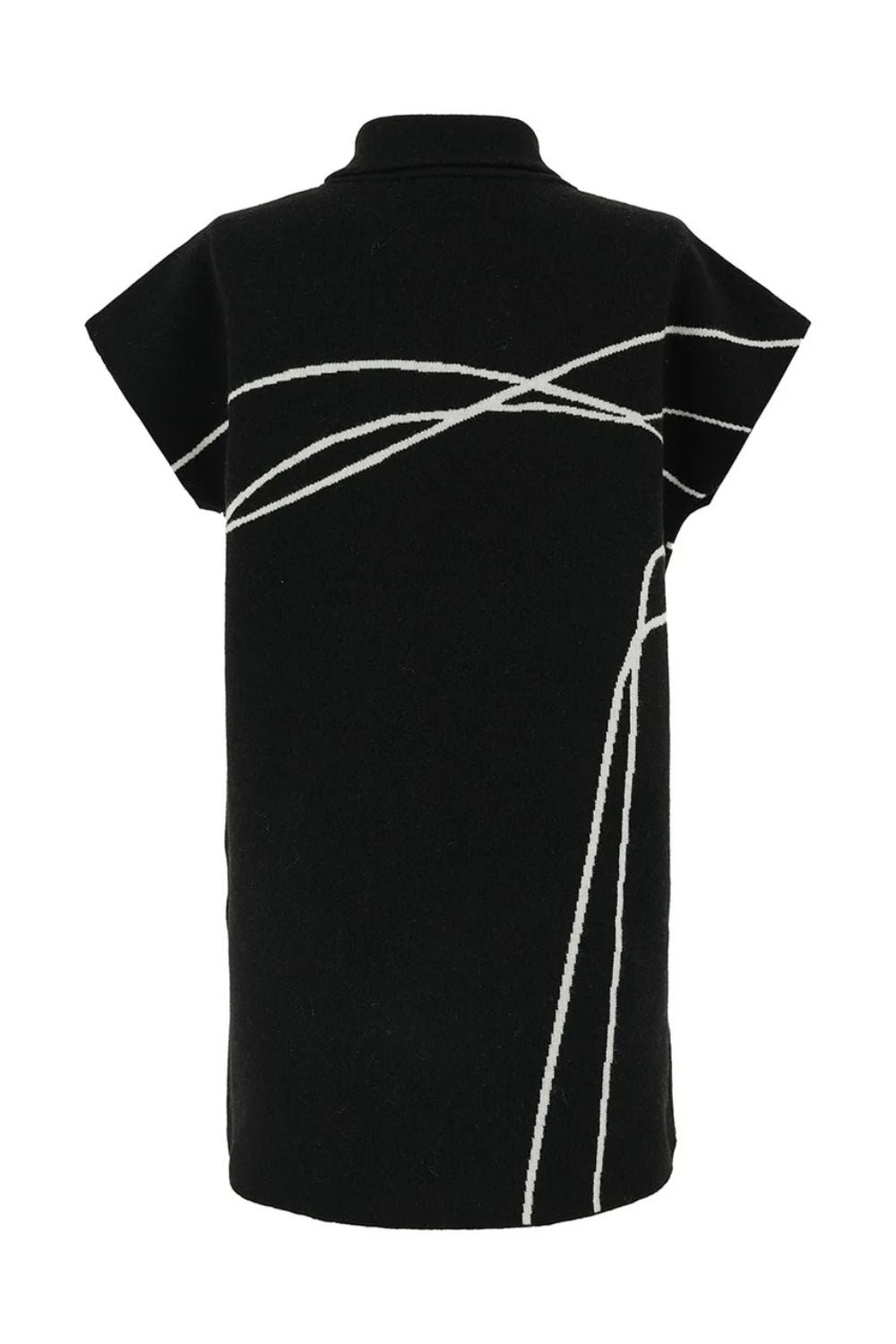 Monochrome Cap Sleeve Coat | Black/White