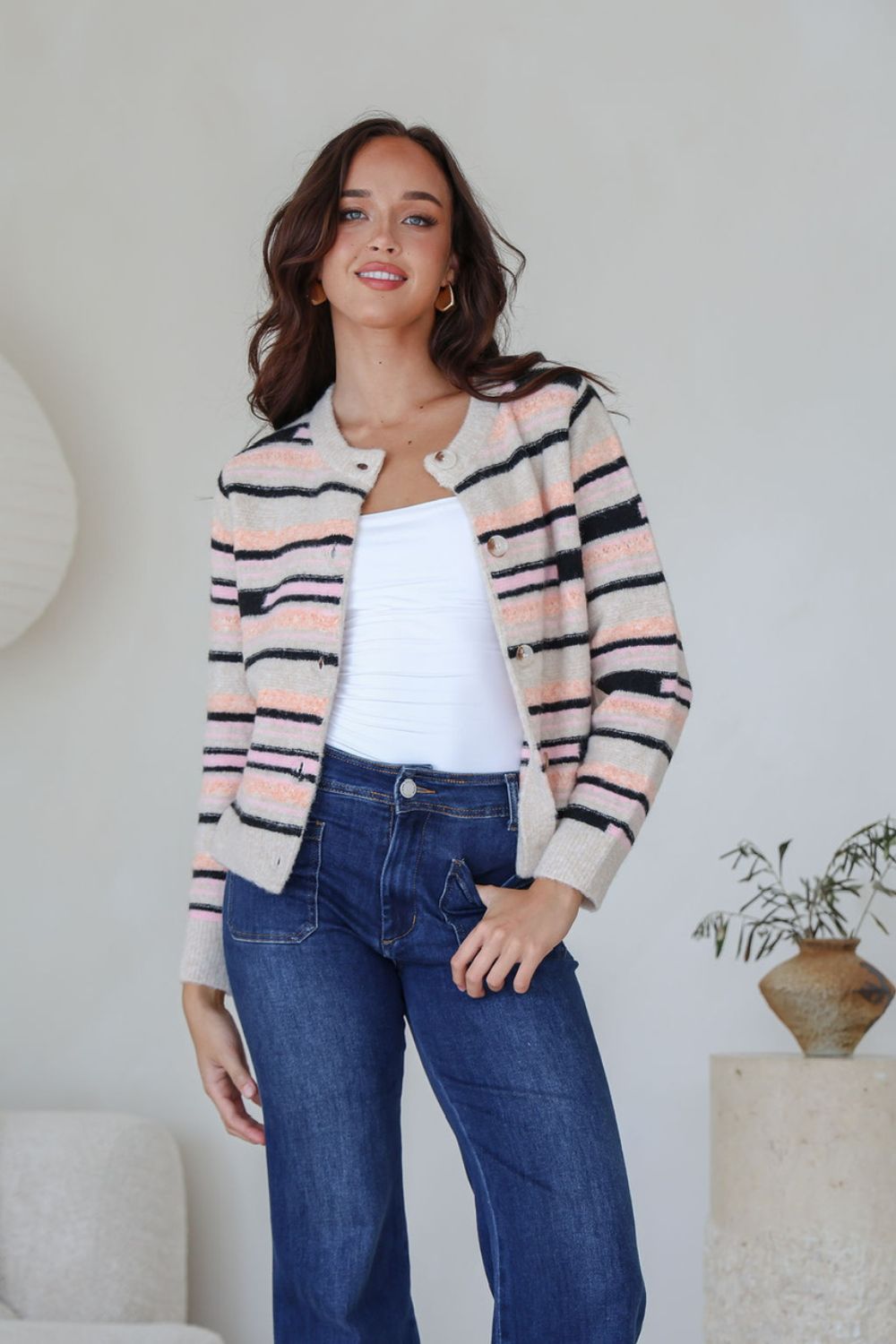 Jukebox Cardi | Multi Stripe