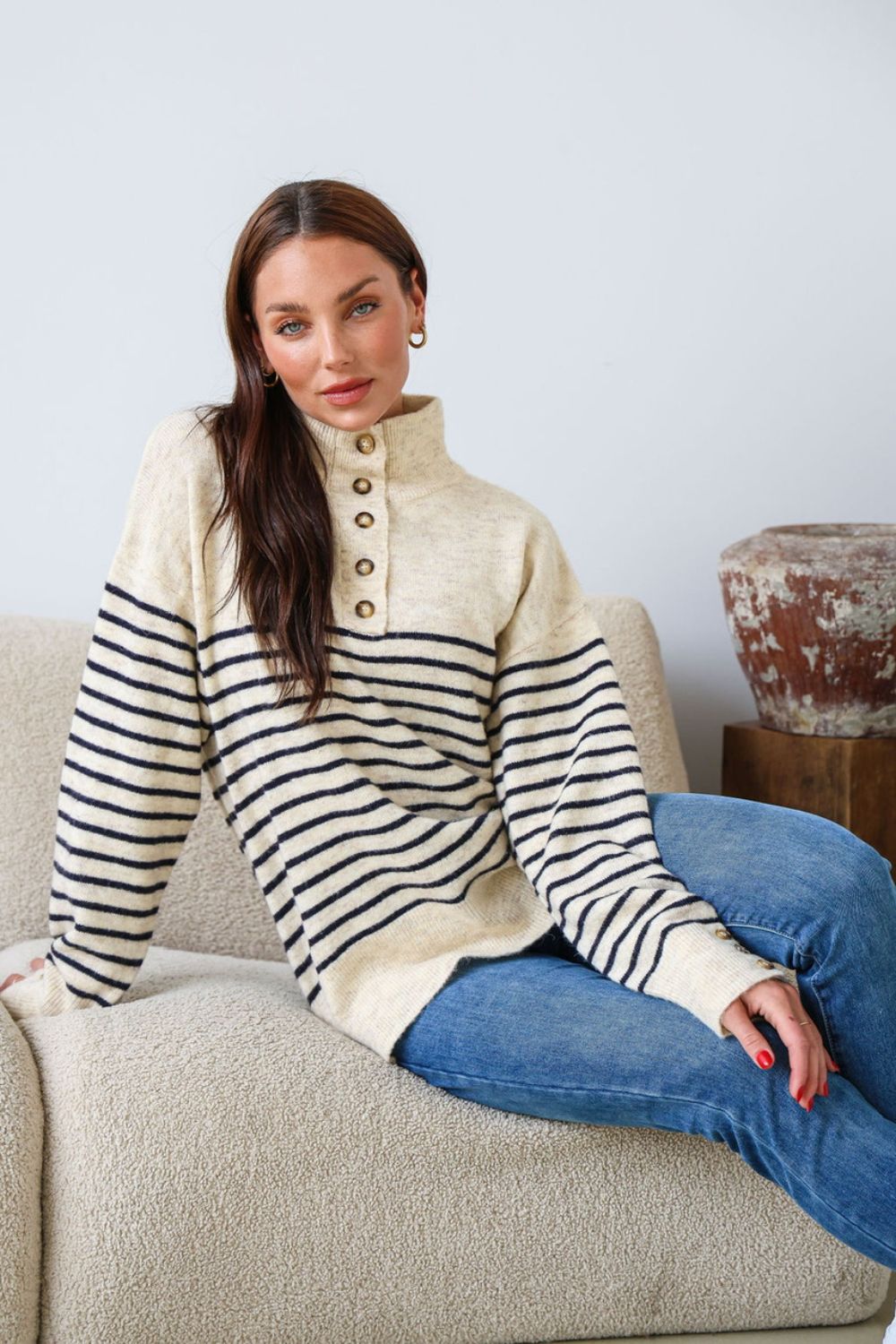 Tabu Stripe Knit | Oatmeal/Black