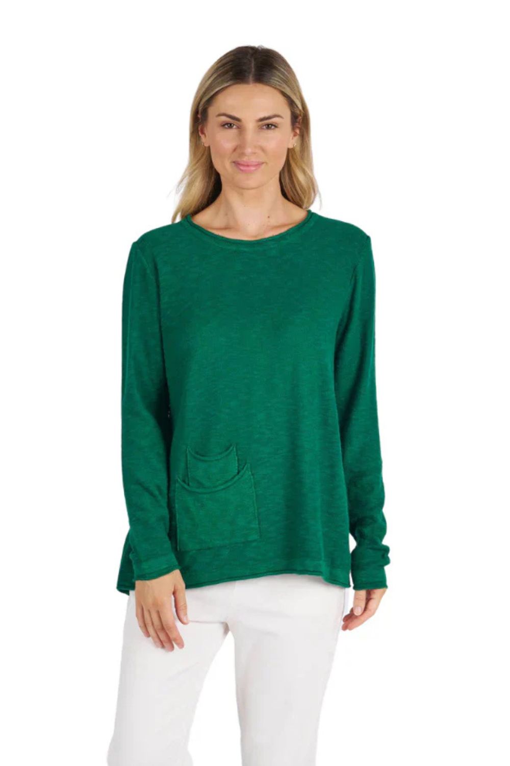 Paloma Pocket Knit Top | Emerald