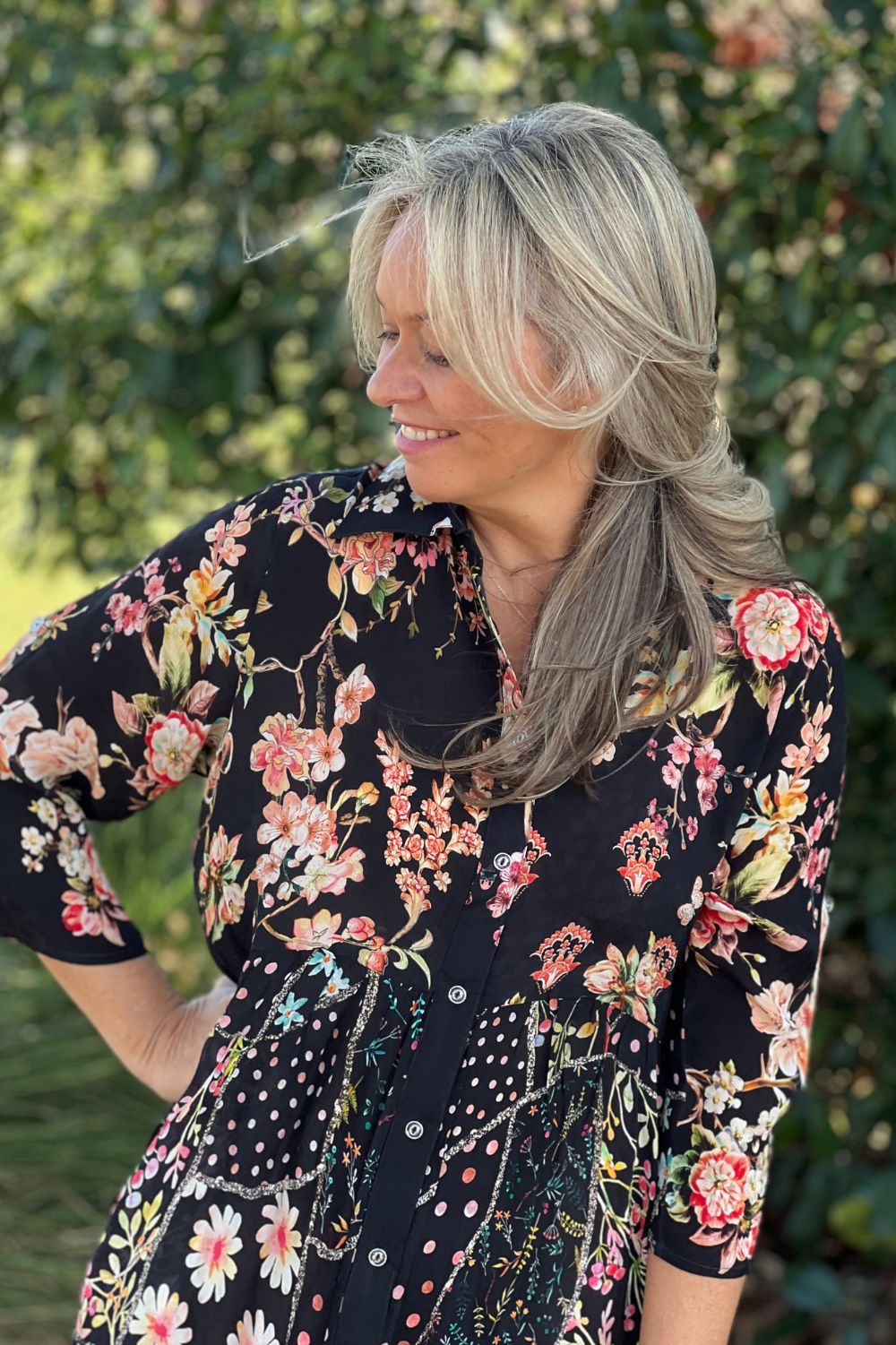 Celeste Button Through Dress | Eternal Garden