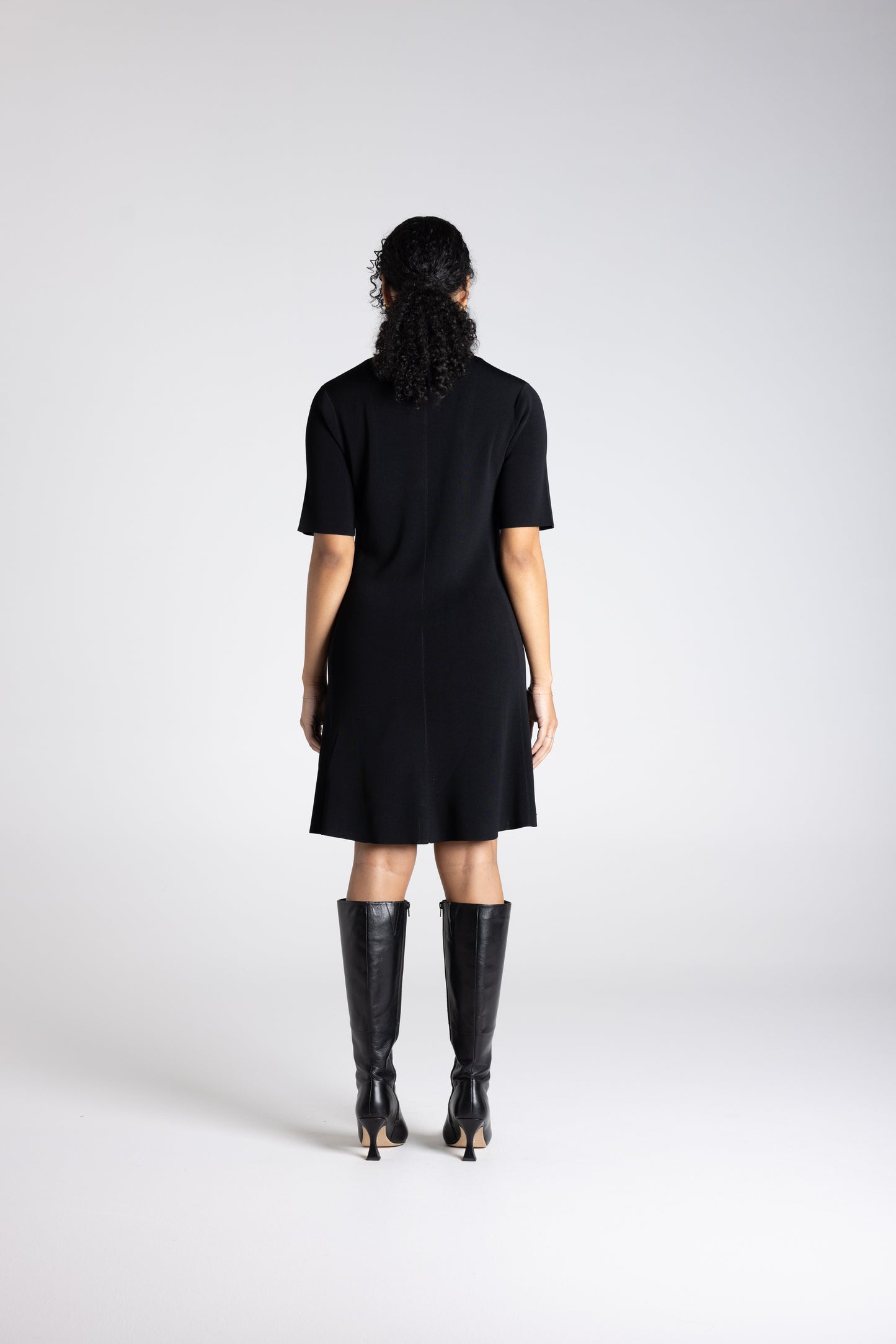 Milano Knit Zip Dress | Black
