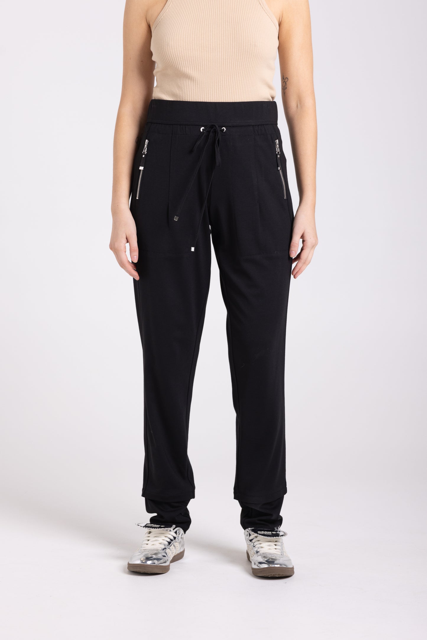 Ponte Panelled Pant | Black