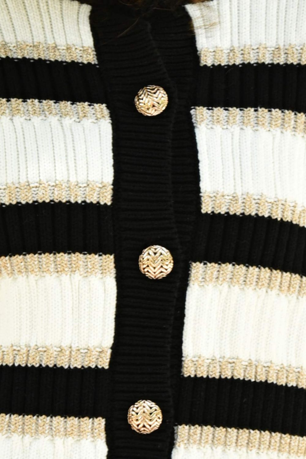Going For Gold Cardi | Black/Gold/Ivory