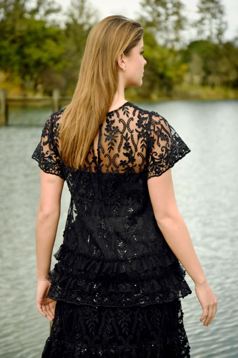 Drink, Bling & Be Merry Top | Black Sequin