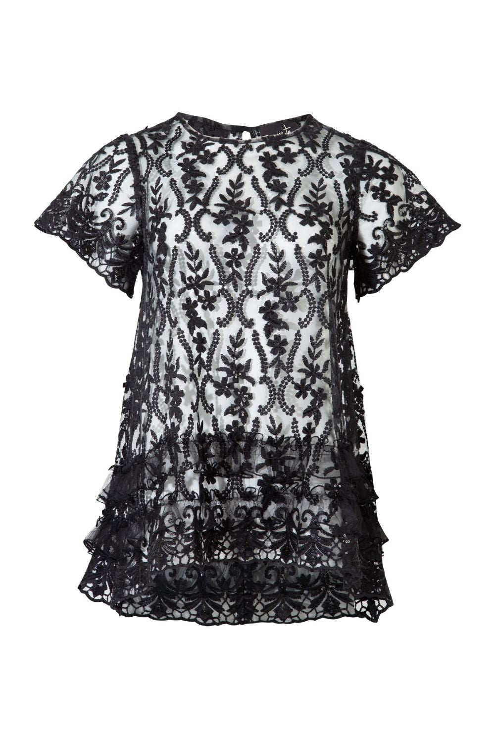 Drink, Bling & Be Merry Top | Black Sequin