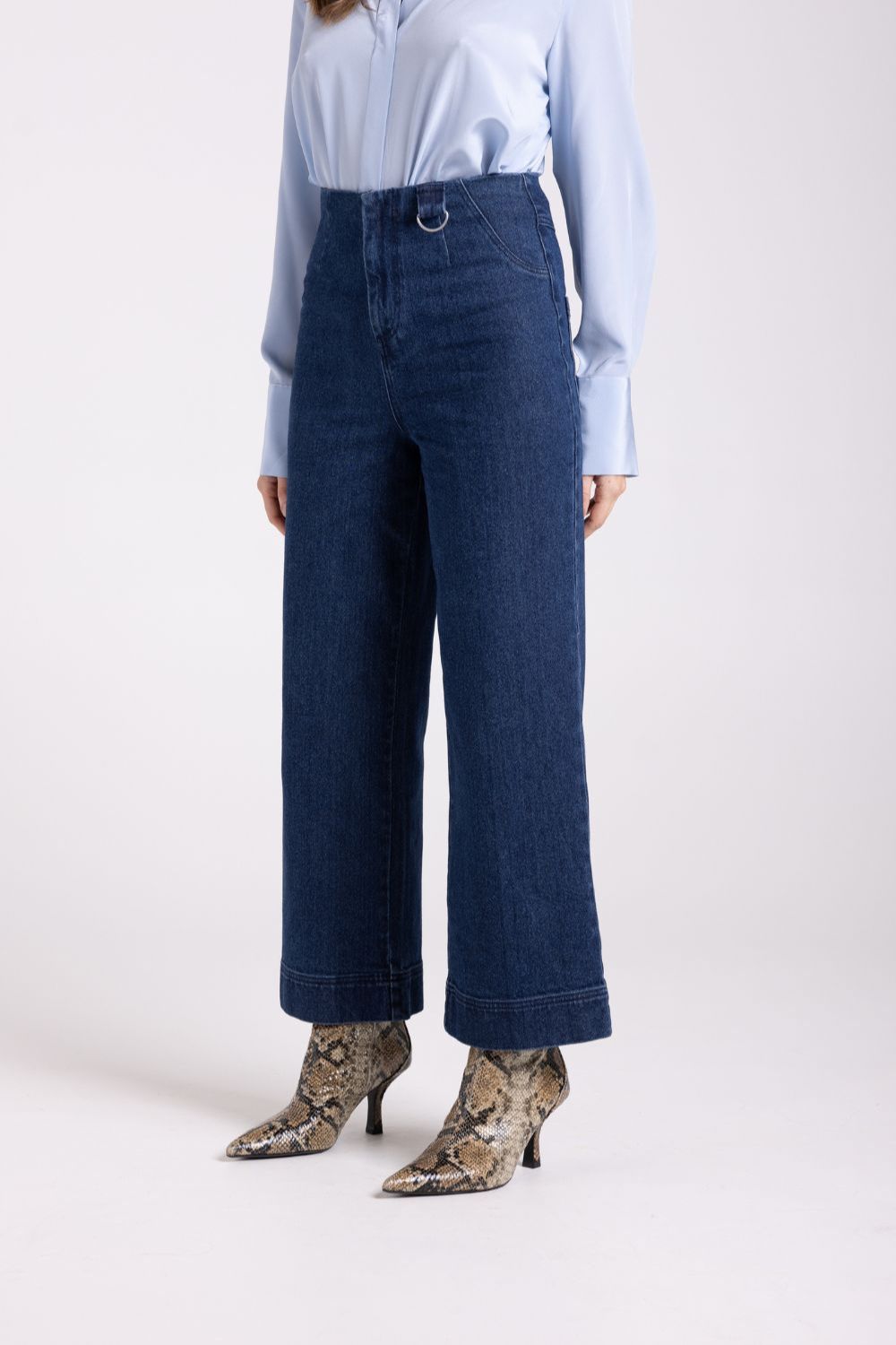 7/8 Wide Leg Jeans | Dark Denim