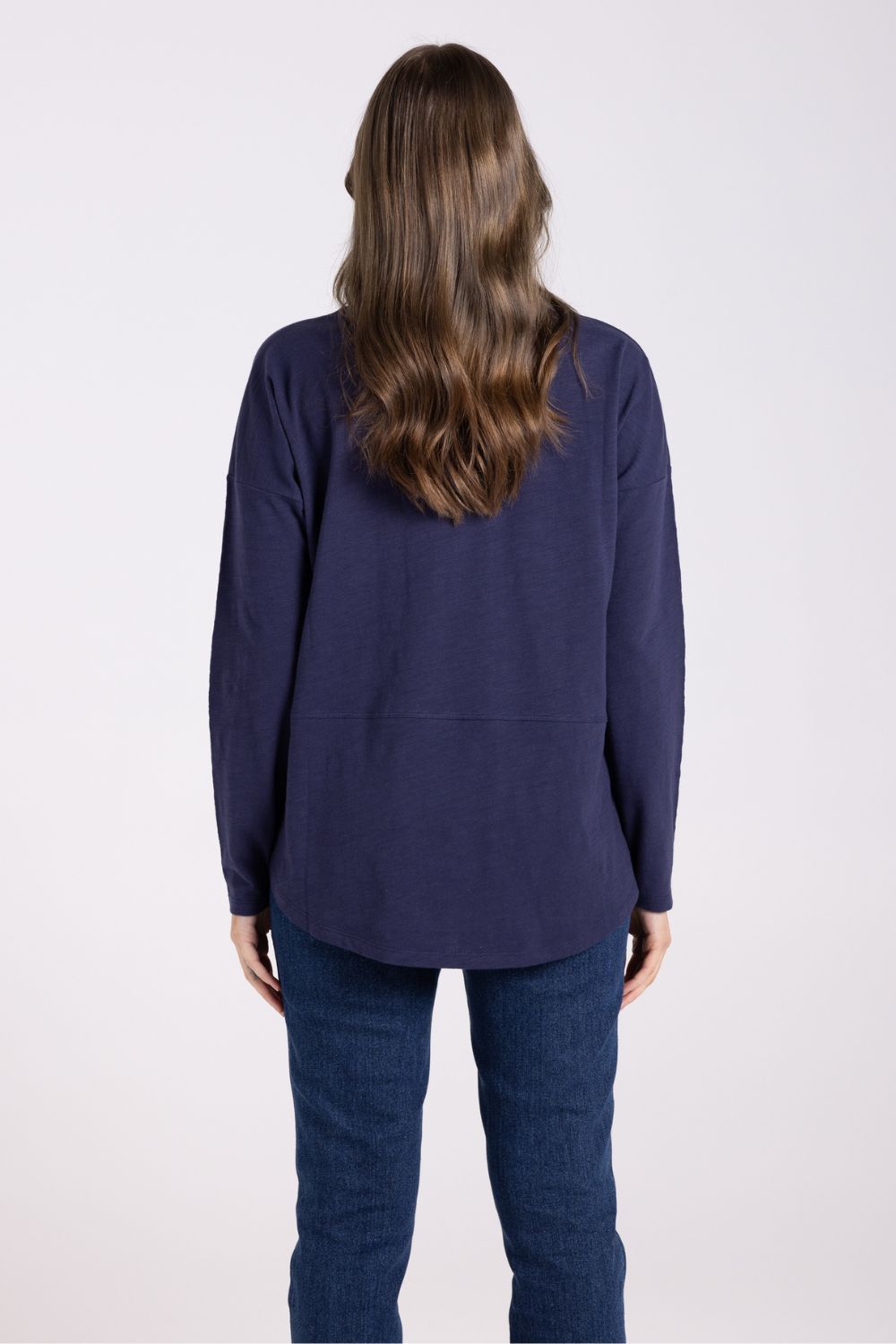 Crew Logo L/S Tee | French Navy