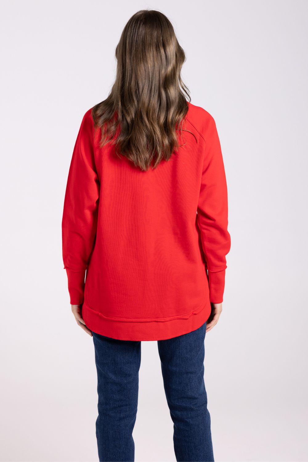 Scoop Hem Sweat | Scarlet