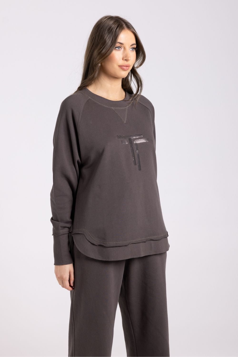 Scoop Hem Sweat | Espresso