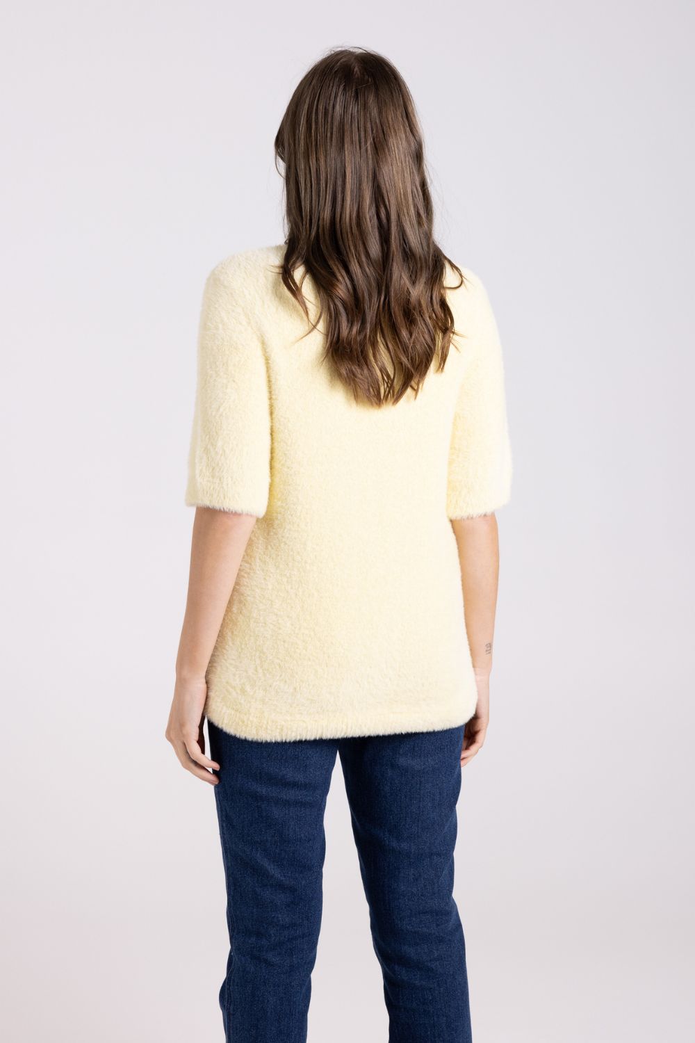 Fluffy Short Sleeve Crew | Sunshine
