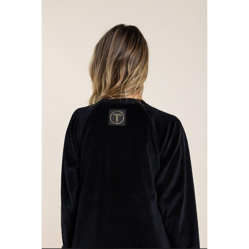Two T's Velour Sweat | Black_Shop 12