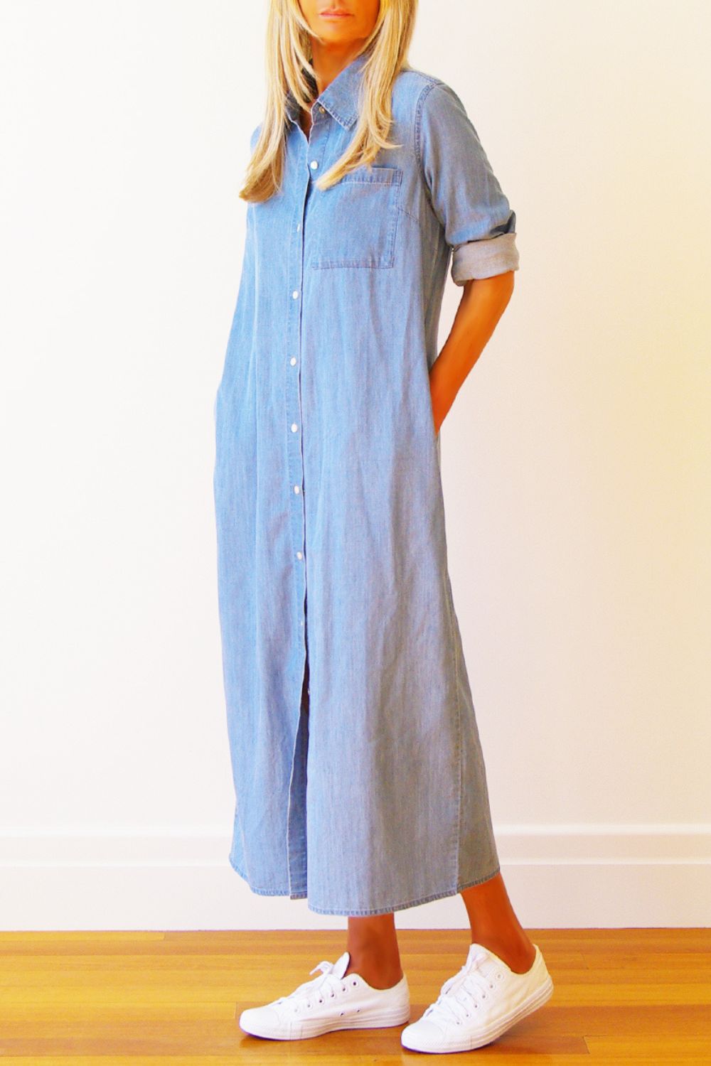 Belle Long Denim Dress