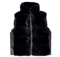 May pannelled Faux Fur Zip Vest | Black