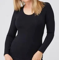 Long Sleeve Scoop Neck | Black