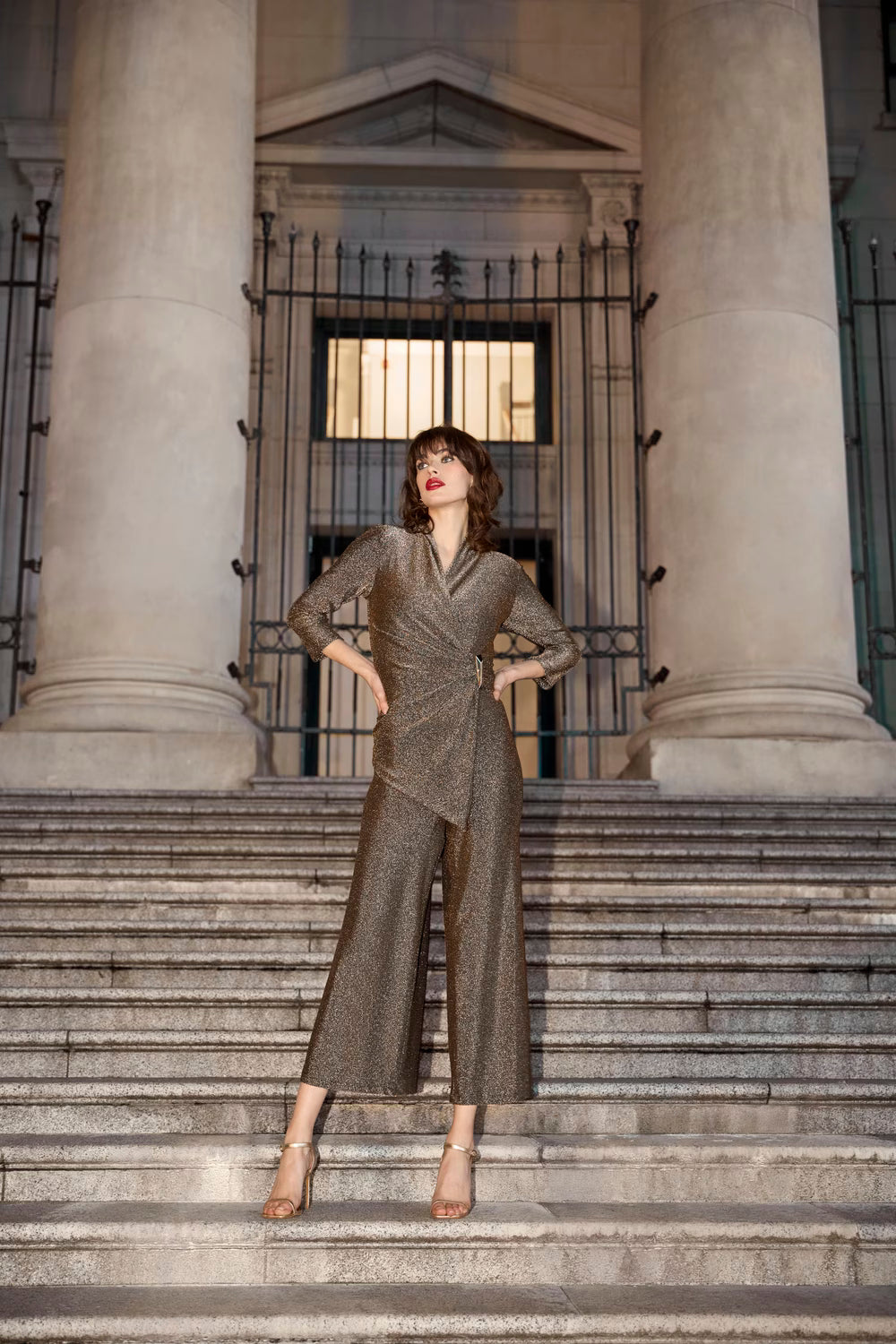 Lurex Belted Jumpsuit