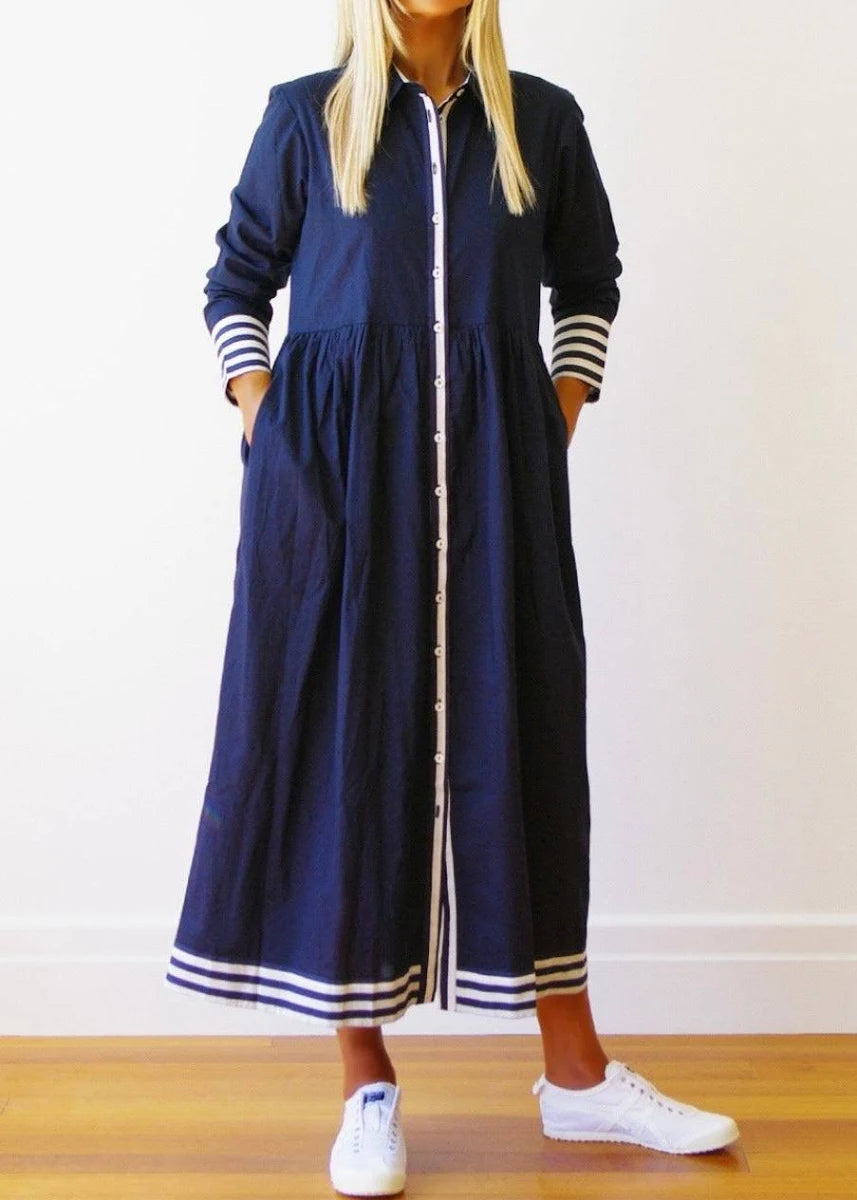 Matilda Navy White Cambric Dress