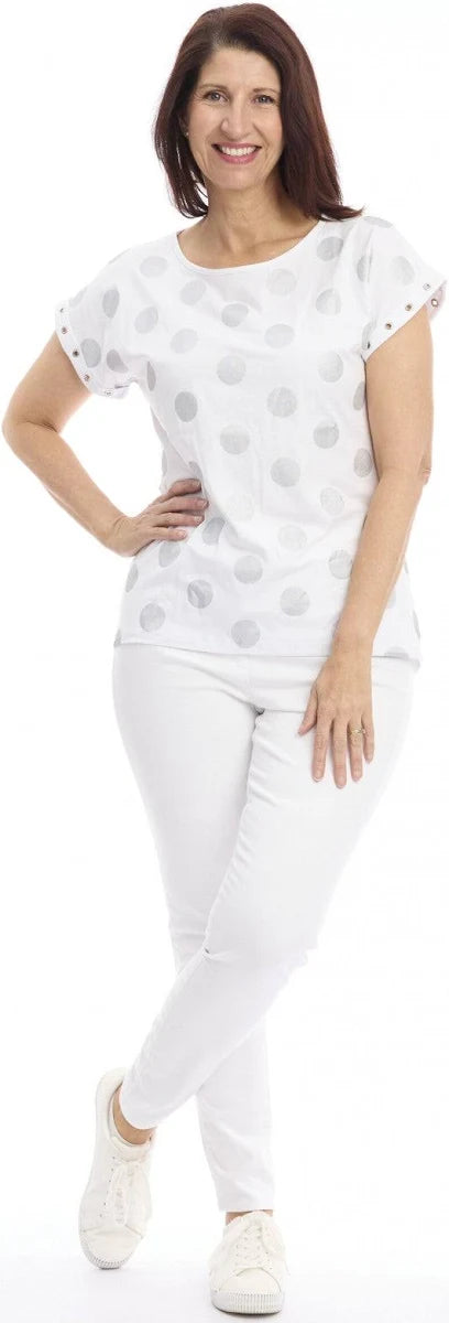 Foil Spot Tee | White