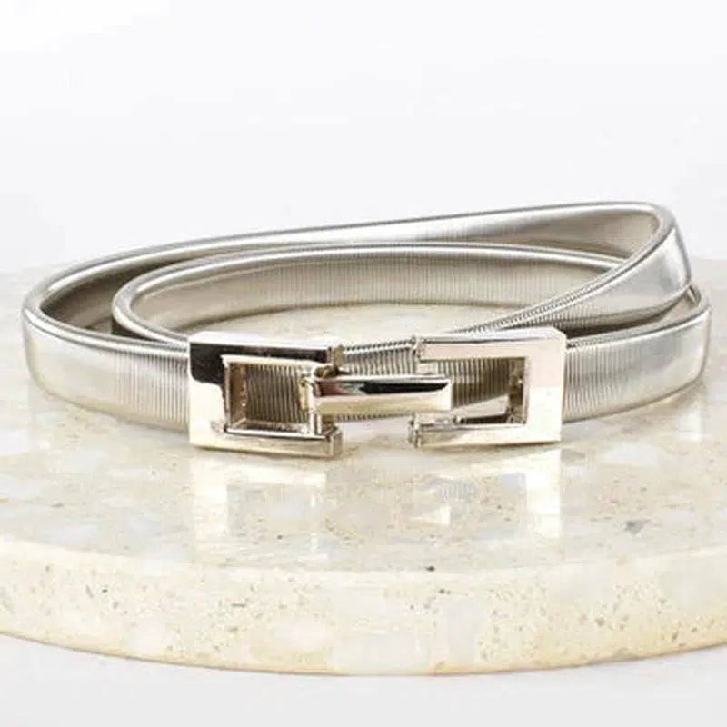 Slinky Metal Waist Belt Silver