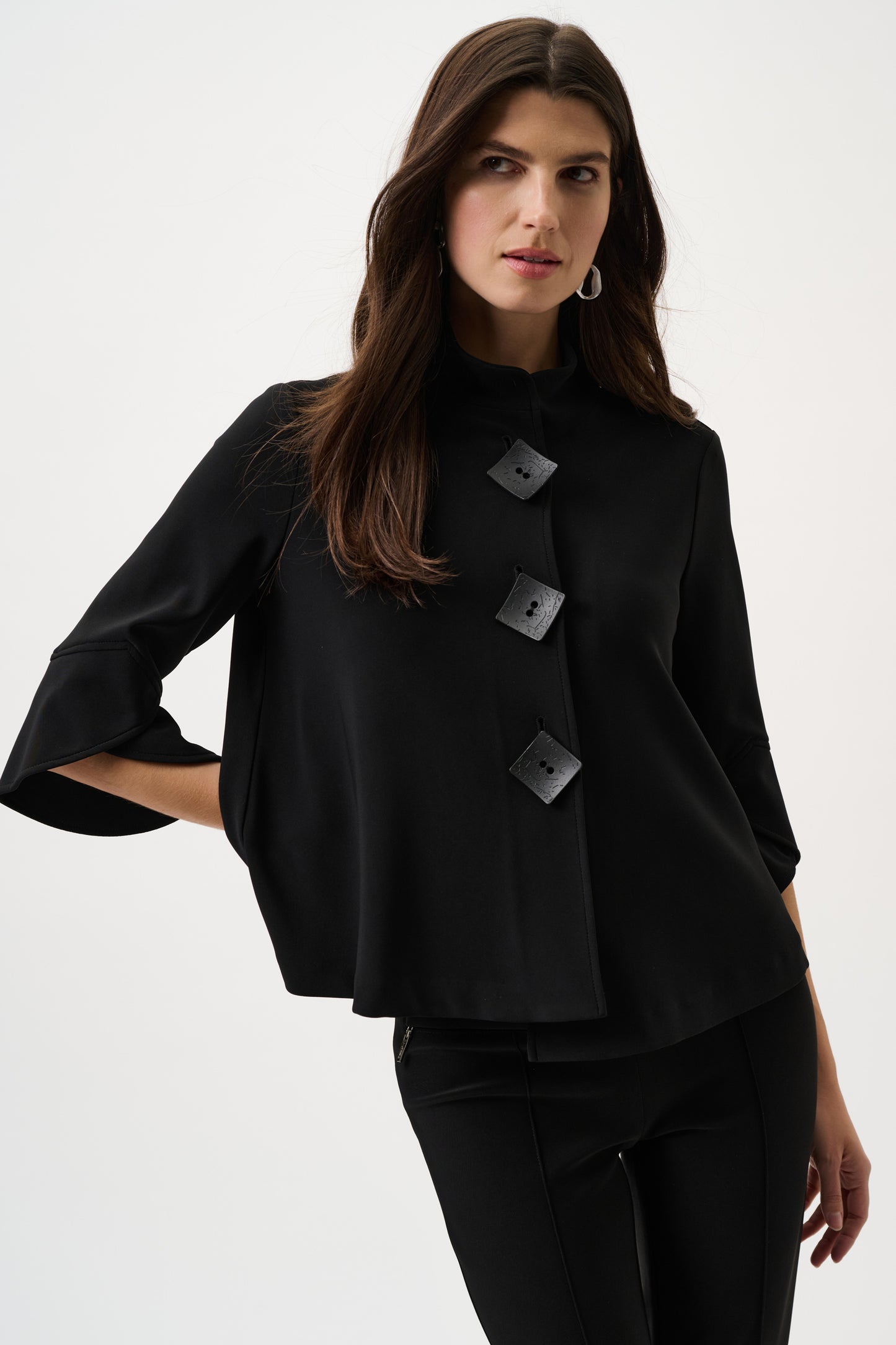 Classic Trapeze Swing Jacket | Black