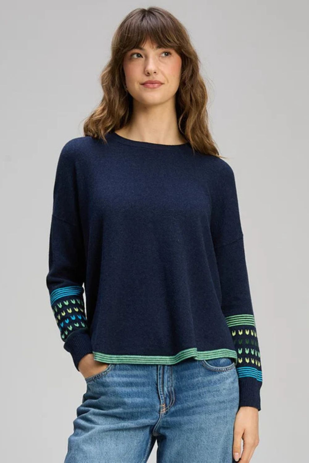 Textured Swing Jumper | Dark Denim
