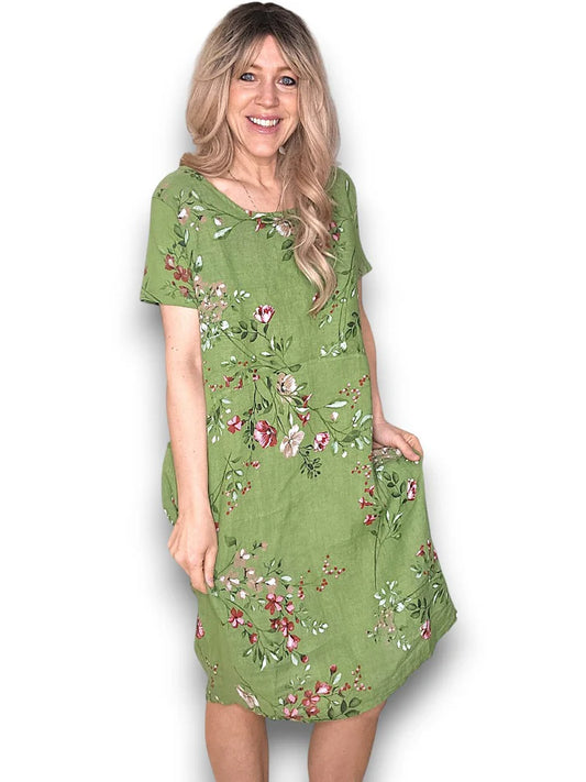 Lingonberry Jungle Dress | Avacado