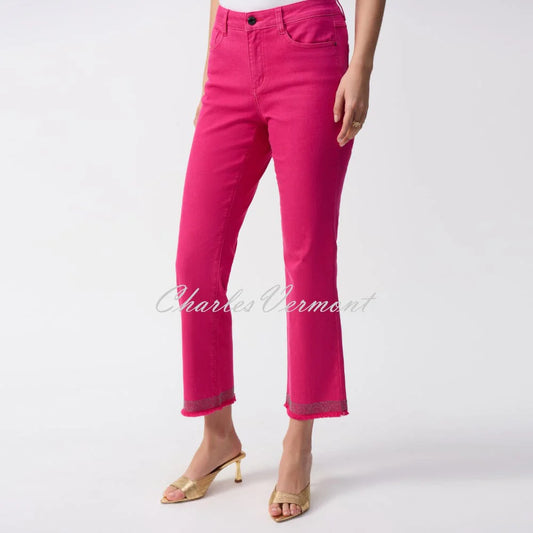Crop Jean Diamante trim  |  Pink