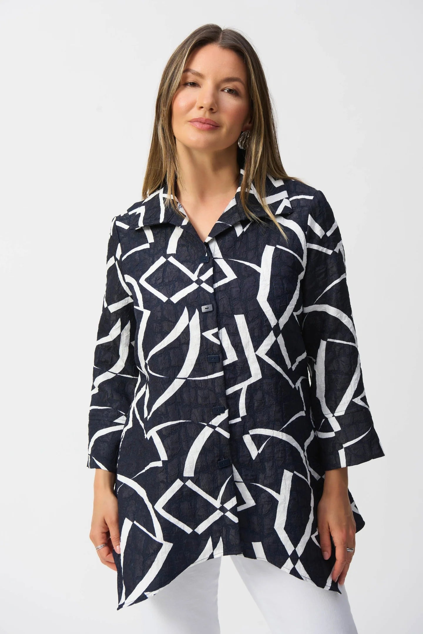 Button Thru Soft Jacket |Midnight Vanilla