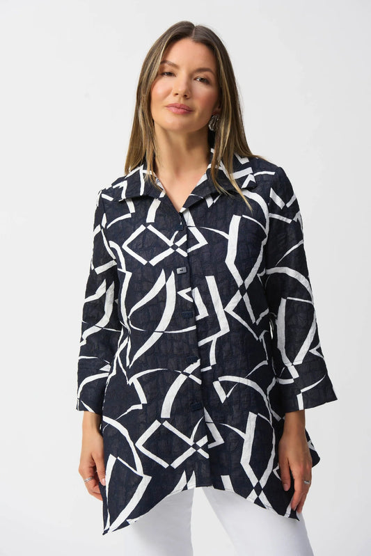 Button Thru Soft Jacket |Midnight Vanilla