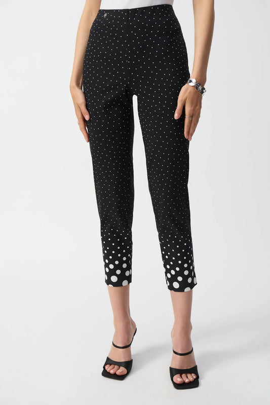 Crop Polka Dot Pant | Black