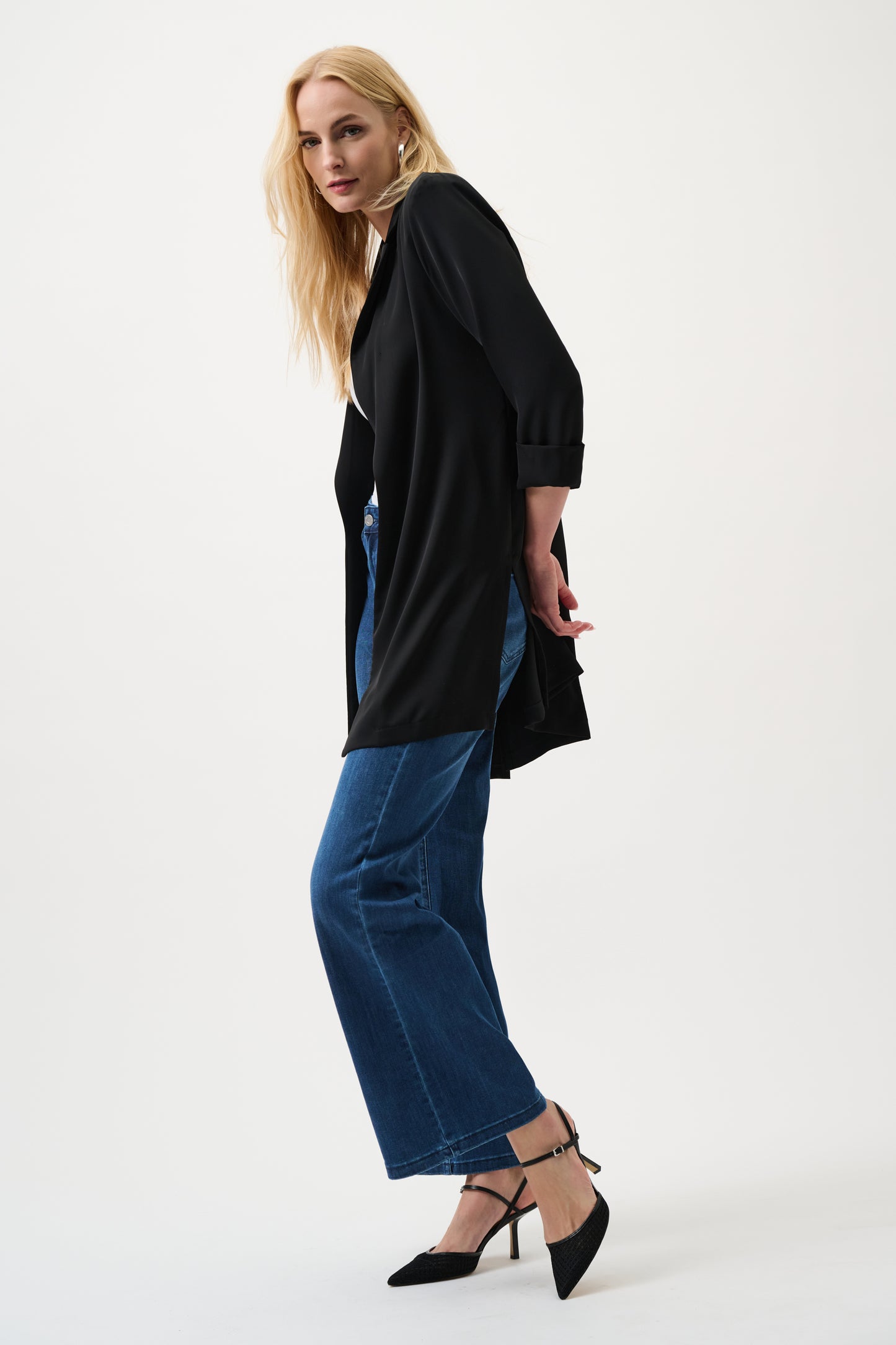 Goldie Classic Wide-Leg Stretch Jeans | Denim Blue