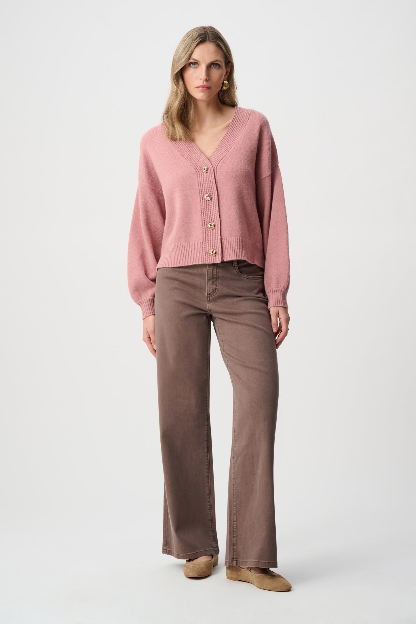 Goldie Classic Wide-Leg Stretch Jeans | Mink