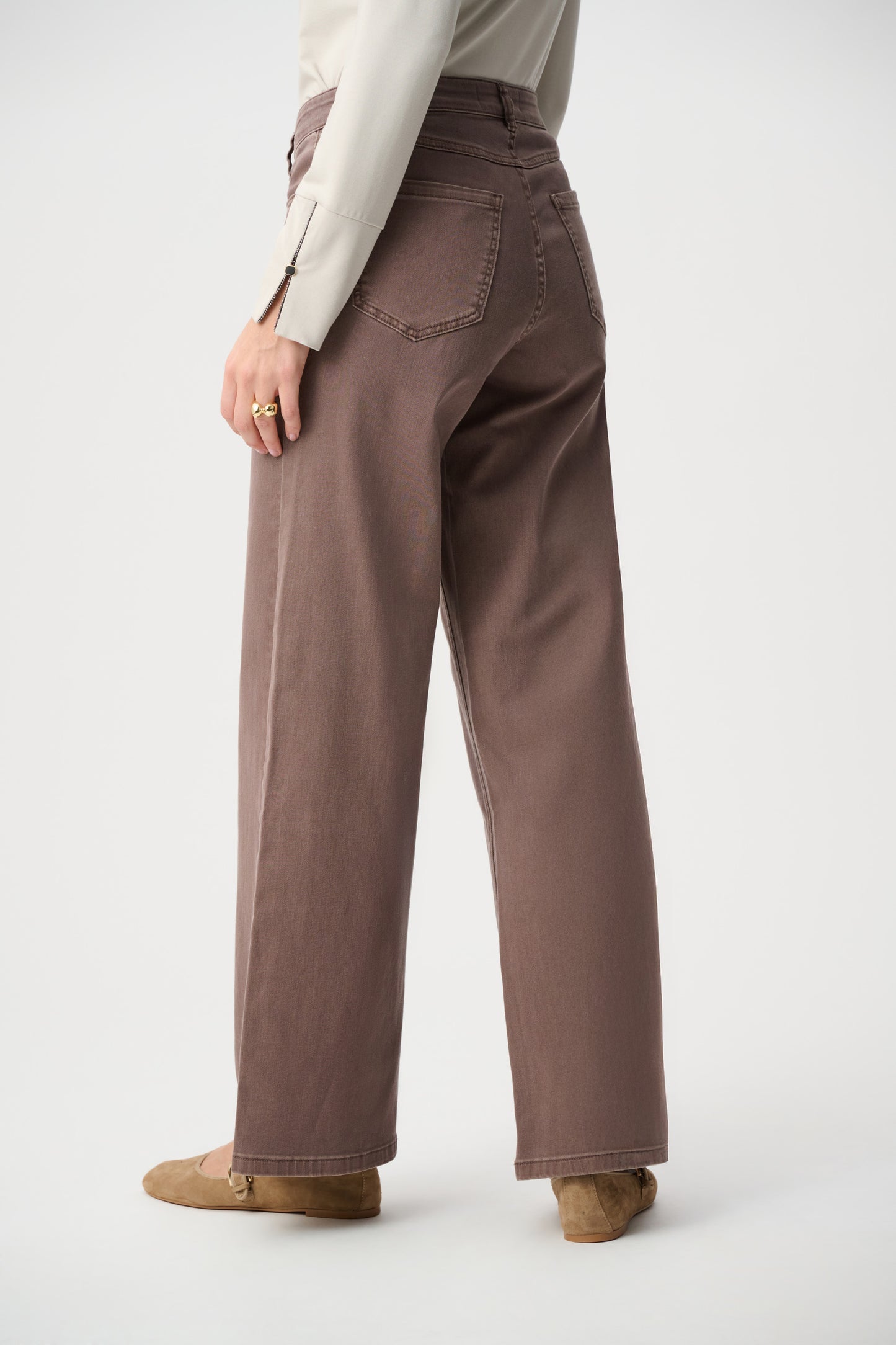 Goldie Classic Wide-Leg Stretch Jeans | Mink