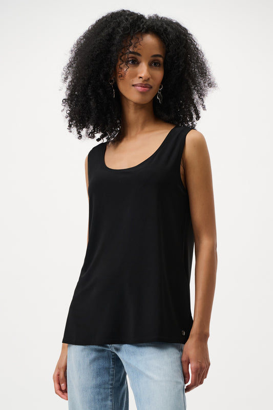 Silky Knit Scoop Neck Camisole | Black