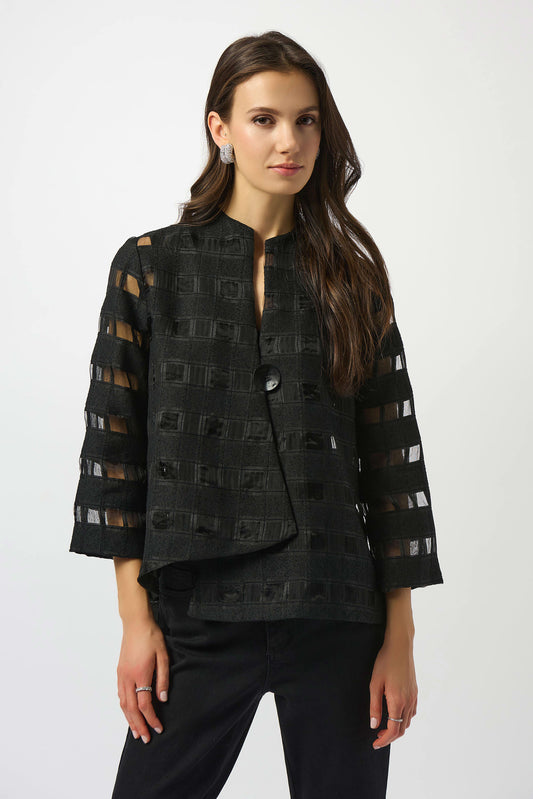 Checkered  Swing Jacket | Black