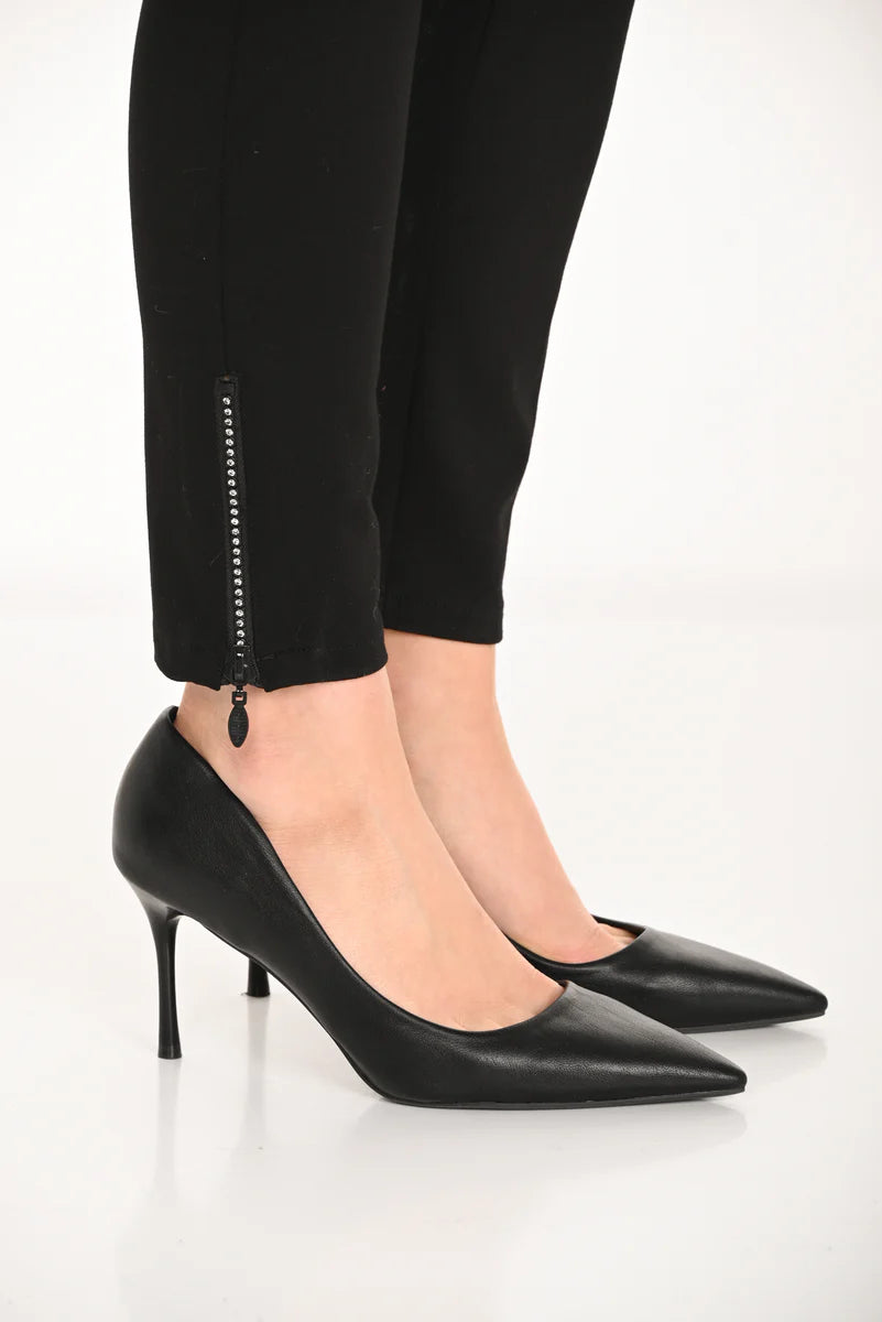 Ponte Diamante Zip Trousers | Black