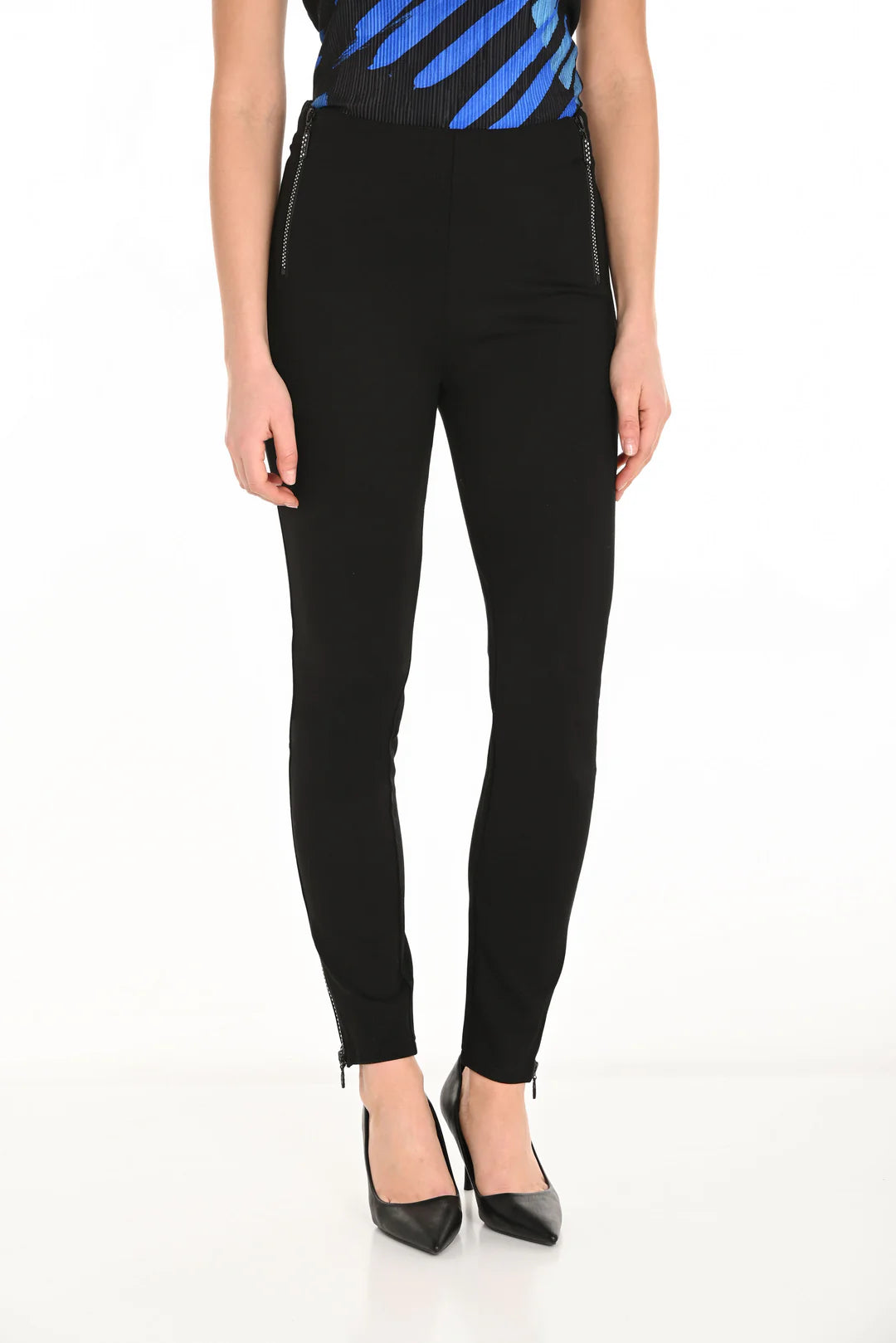 Ponte Diamante Zip Trousers | Black