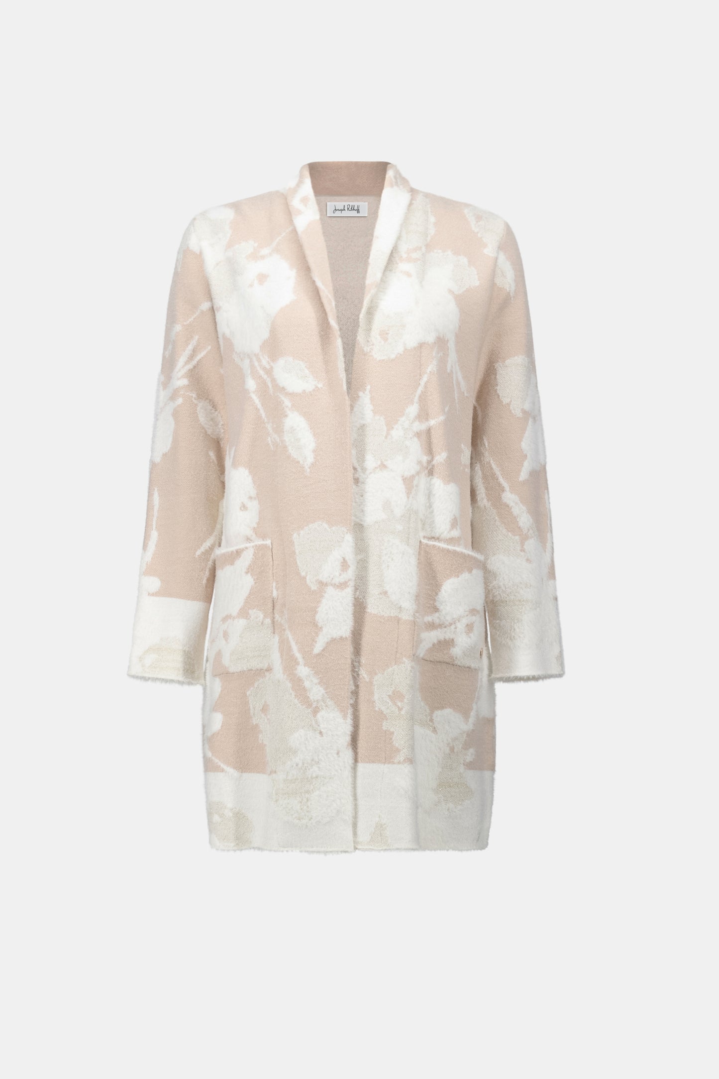 Abstract Jacquard Long Cardigan | Champagne