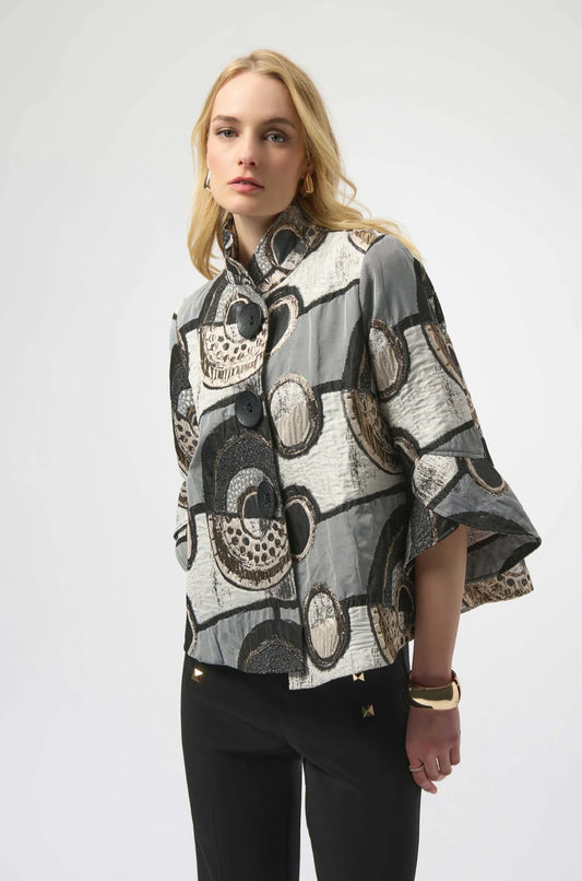 Abstract Jacquard Trapeze Jacket