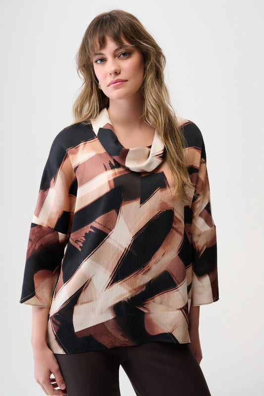 Abstract Cowl Multi Coloured Top
