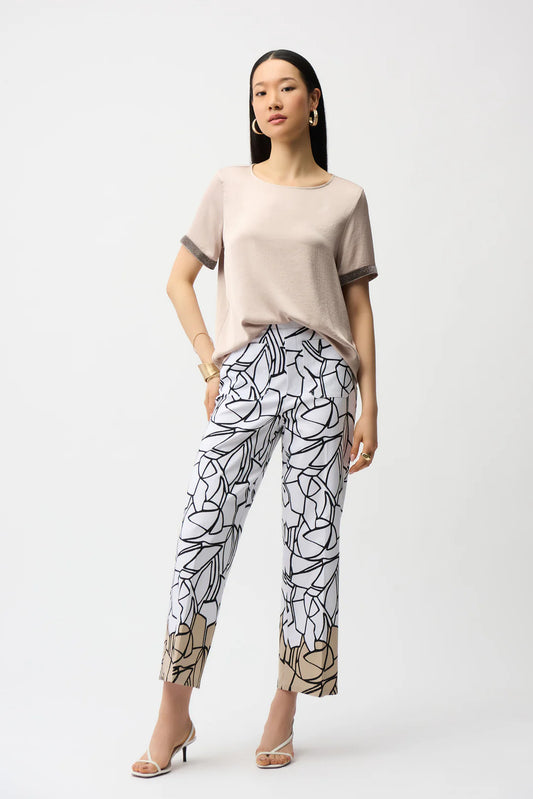 Abstract Pattern Pant | White Beige