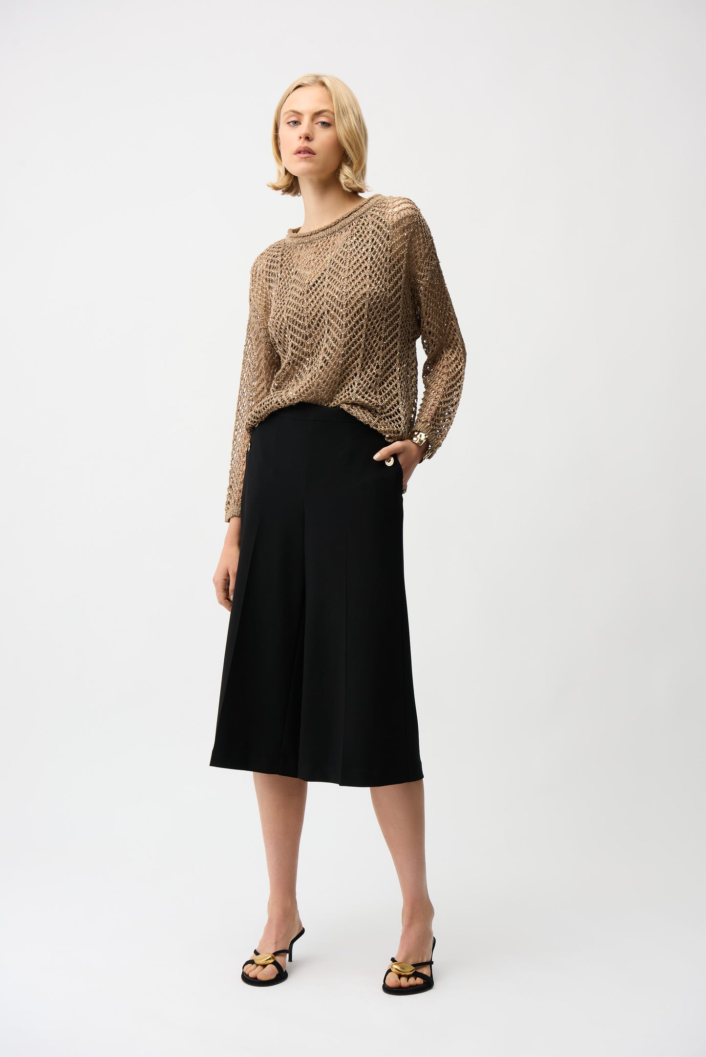 Sequins Yarn Chevron Print Sweater | Tiger's Eye