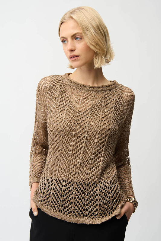 Sequins Yarn Chevron Print Sweater | Tiger's Eye